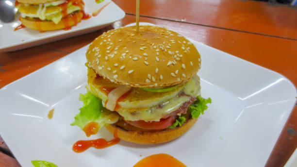 istock close up of hamburger on white plate 1065282350