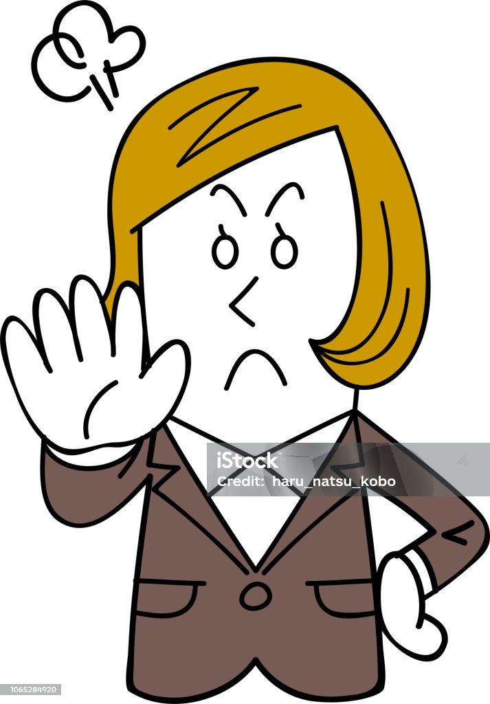 Refusing Work Graphics Female Employees Wearing A Suit Will Refuse Stock Illustration ...