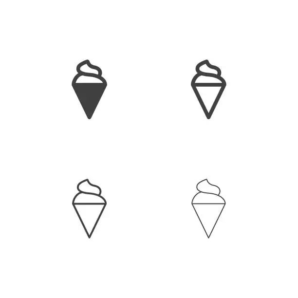 Vector illustration of Soft Ice Cream Cone Icons - Multi Series