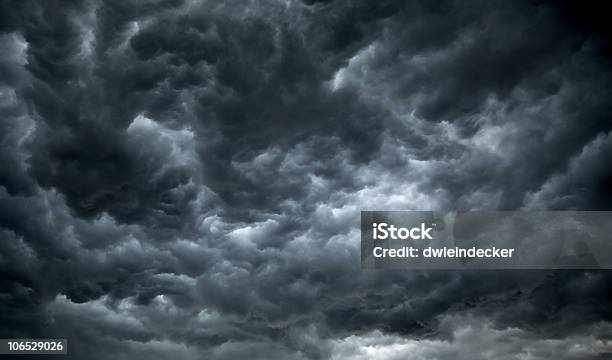 Threatening Dark Clouds Covering The Sky Stock Photo - Download Image Now - Storm Cloud, Sky, Storm