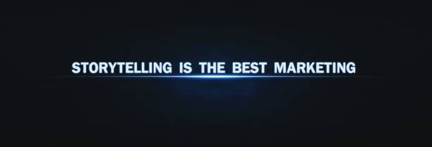 istock Storytelling is the best marketing text on blue light background. 1065304160