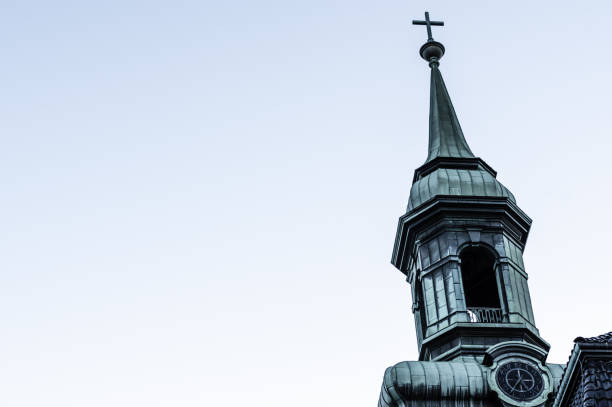 istock Bell tower of a church and clock face 1065314496