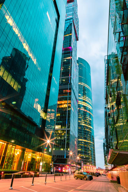 istock modern Business Center in the night lights 1065316018