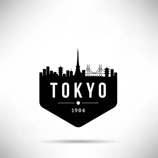 Vector illustration of Tokyo City Modern Skyline Vector Template