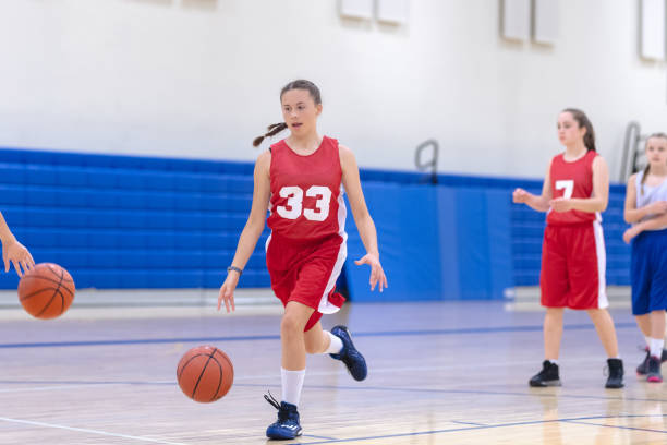 istock Elementary girls basketball practice 1065320724