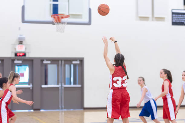 istock Elementary girls basketball practice 1065320726