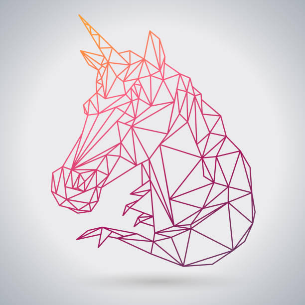 istock Hipster polygonal fantasy animal unicorn on white background 1065323520