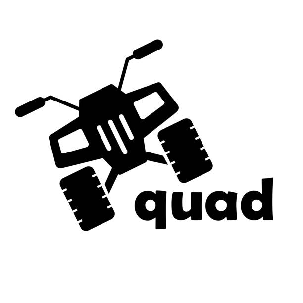 vector icon of quad offroad vector icon of quad offroad all wheel 4 wheel motorbike stock illustrations