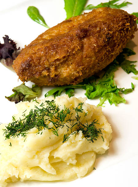 istock Deep Fried Chicken And Mashed Potatos With Rosemary Garnish 106532687