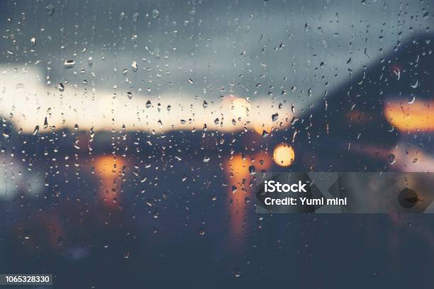 Water Drops Raining Background Stock Photo - Download Image Now - Rain, Window, Backgrounds