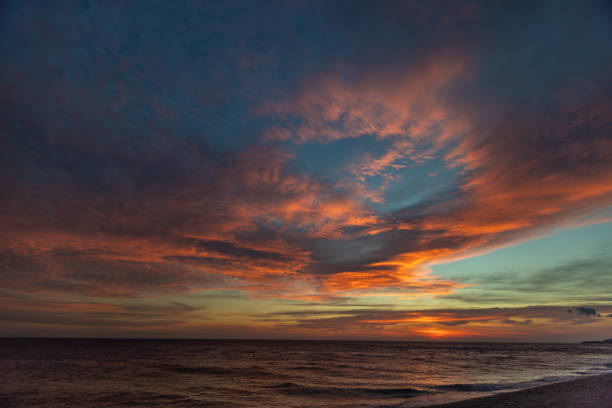 Colorful sunset over the sea