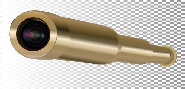 istock Brass Hand Held Telescope, Pirate Spyglass. 3D realistic isolated on white background 1065339558