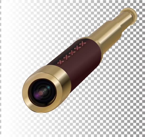 istock Brass Hand Held Telescope, Pirate Spyglass. 3D realistic isolated on white background 1065339688