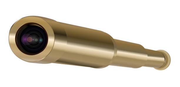 istock Brass Hand Held Telescope, Pirate Spyglass. 3D realistic isolated on white background 1065339934