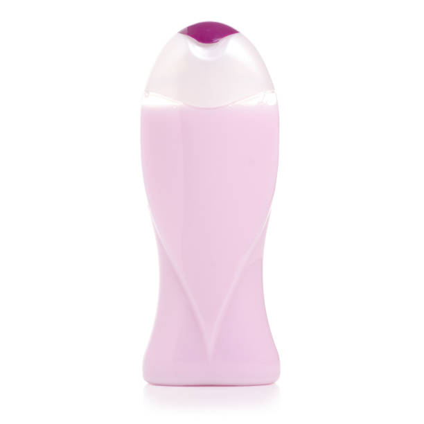 istock Pink purple bottle shower gel in hand 1065343228