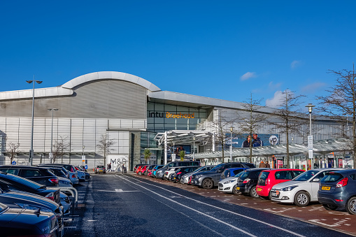 Braehead, Glasgow, UK - November 08, 2018: Braehead retail park and leisure Centre in Glasgow at the run up to Christmas and starting to get busy with shoppers.