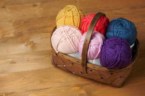 istock colorful wool threads for knitting on wooden background 1065346010