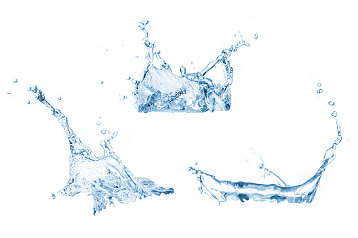 Set of water splashes collection isolated over white background