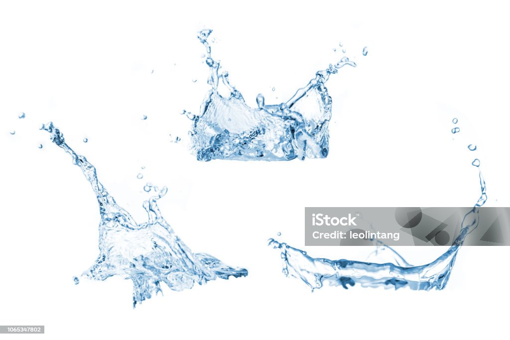 Set of water splashes collection Set of water splashes collection isolated over white background Water Stock Photo