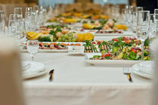 istock delicious dishes on the table in the restaurant. serving table. 1065353214
