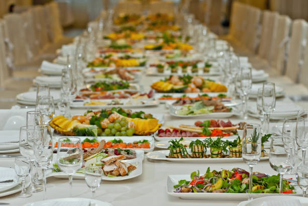 istock delicious dishes on the table in the restaurant. serving table. 1065353226