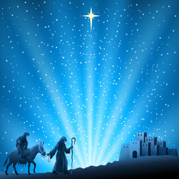 ilustraciones, imágenes clip art, dibujos animados e iconos de stock de belén de navidad - star of bethlehem