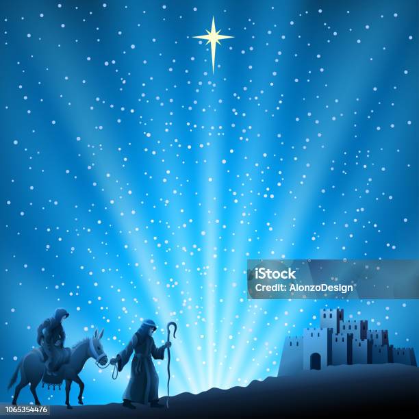 Nativity Christmas Scene Stock Illustration - Download Image Now - Bethlehem - West Bank, Nativity Scene, Christmas