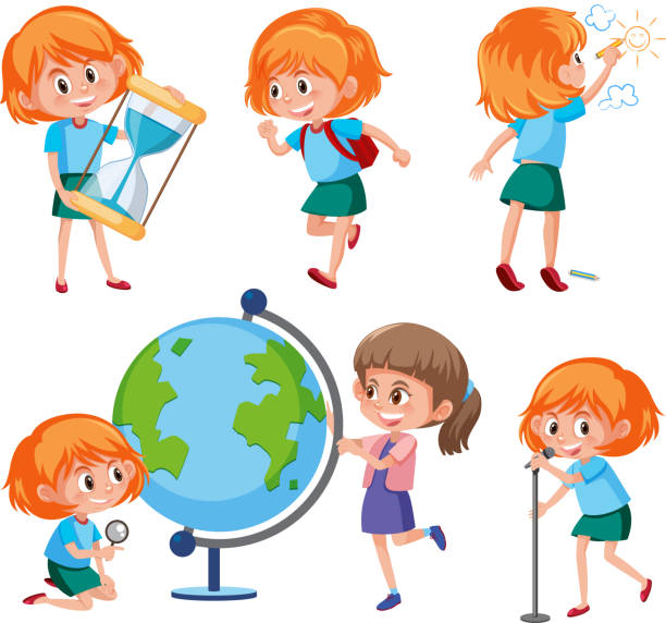 istock Set of redhead girl characters 1065357120