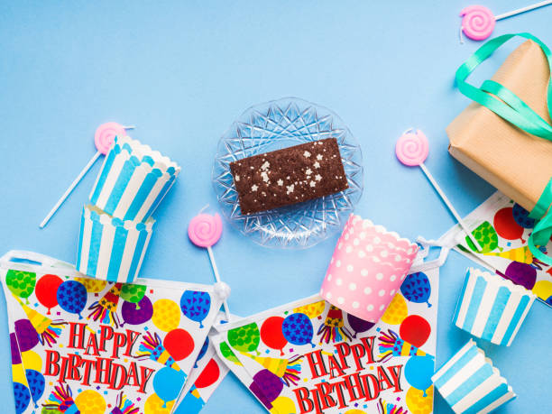 istock Happy Birthday party items flat lay 1065369832