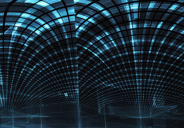 istock Abstract 3D fractal background, texture. Virtual Neon City 1065370592