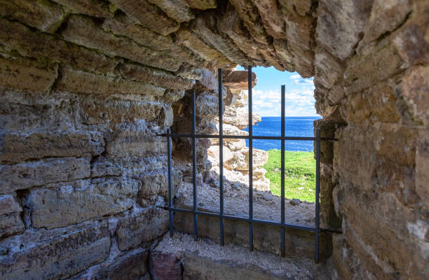istock View through the window of the fortress wall 1065377182