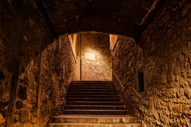 istock Stairs in Girona Old City At Night 1065383830