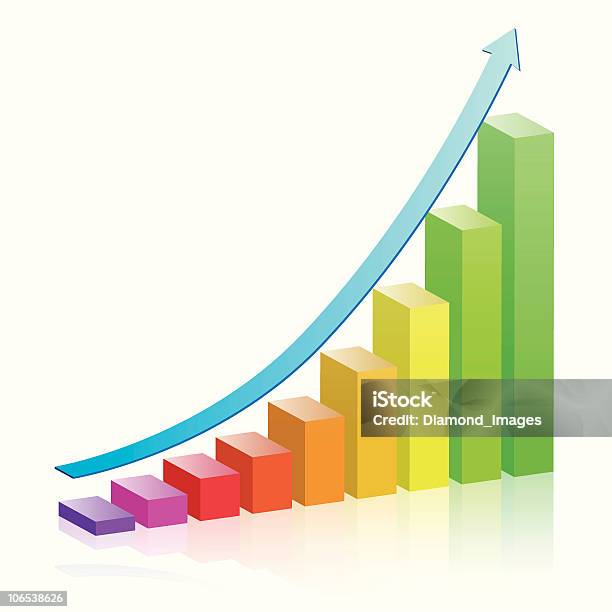 Crescimento - Arte vetorial de stock e mais imagens de Subir - Subir, Tridimensional, Gráfico de Barras