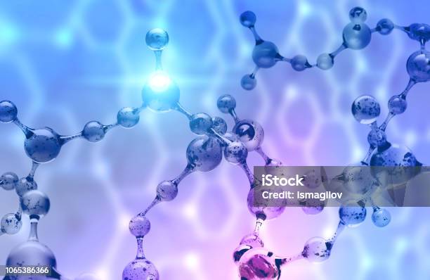 Atom Model Grid Double Exposure Science Stock Photo - Download Image Now - Biotechnology, Innovation, Chemistry