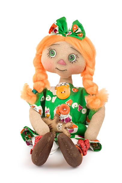 istock Soft toy girl and hare 106538839