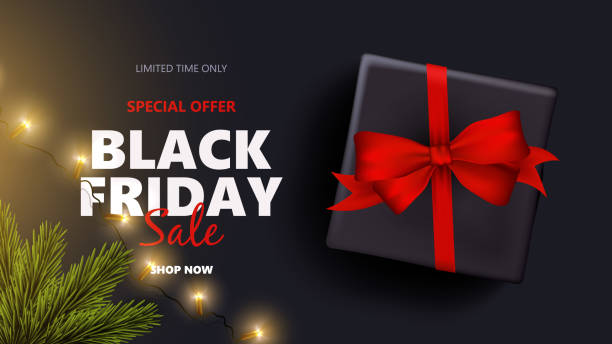 Black Friday sale banner. Sale vector illustration template for website and mobile website development, email and newsletter design, marketing material. Black Friday sale banner. Sale vector illustration template for website and mobile website development, email and newsletter design, marketing material. black friday sale banner stock illustrations