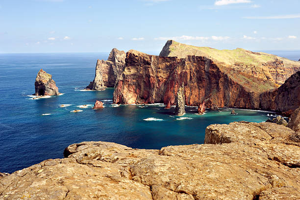 The East coast of Madeira island-Ponta de Sao Lourenco  stock photo