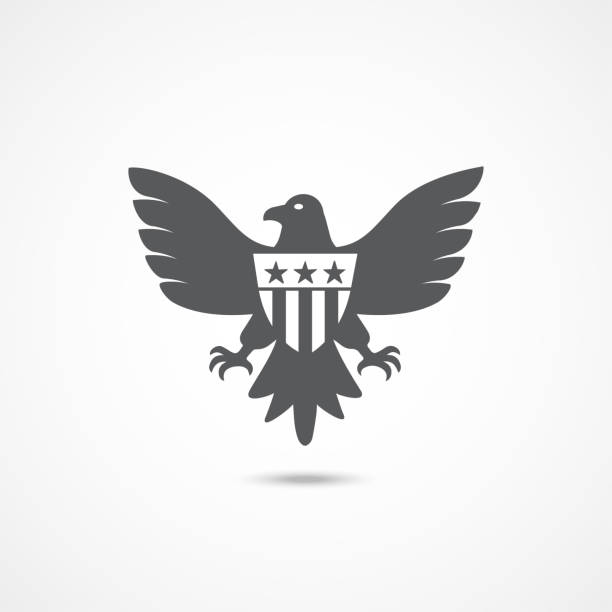 American Eagle Icon American Eagle Icon on white background republic logo pic stock illustrations