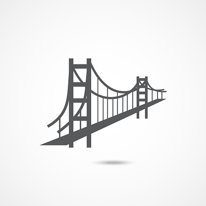 Golden Gate Bridge Icon on white background