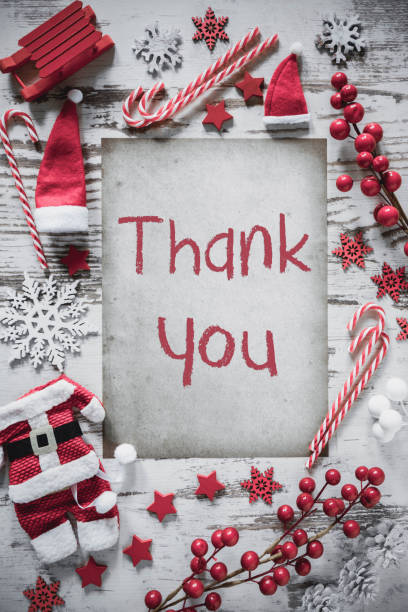 istock Christmas Flat Lay, Vertical Paper, Thank You 1065393086