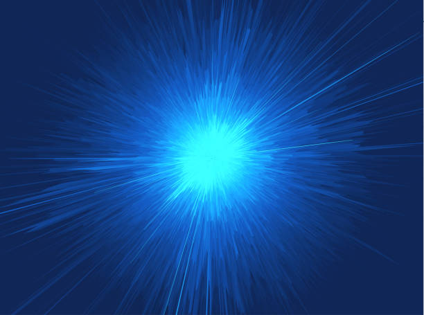 Background with explosion. Starburst dynamic lines. Solar or starlight emission. 3d futuristic technology style. Vector illustration. Background with explosion. Starburst dynamic lines. Solar or starlight emission. 3d futuristic technology style. Vector illustration. blue sparks stock illustrations