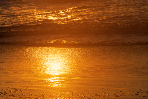 Golden beach at sunrise, Chincoteague Island, Virginia, USA