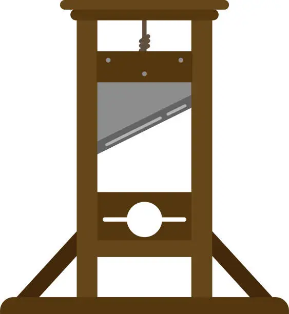 Vector illustration of vector wooden guillotine