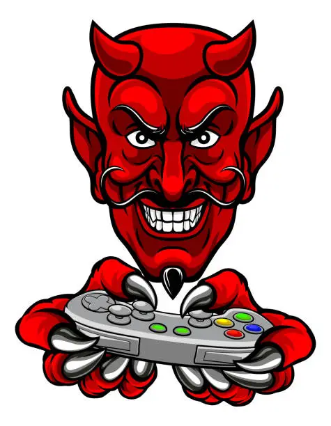 Vector illustration of Devil Esports Sports Gamer Mascot