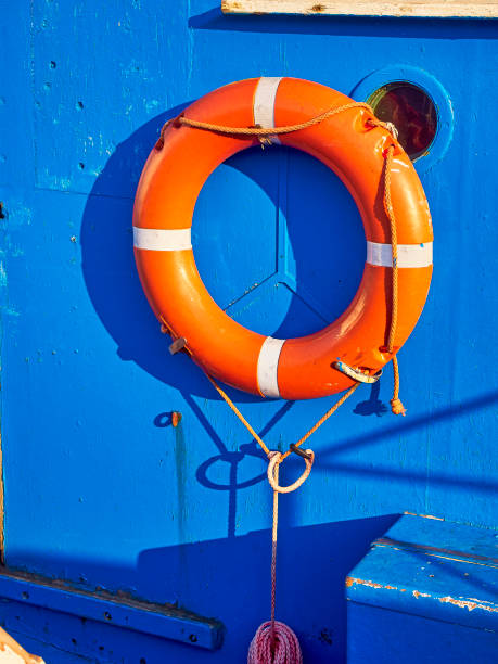 istock Lifebuoy on a Mediterranean boat. 1065408230