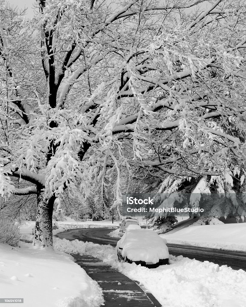 Зима снег дорога сцена - Стоковые фото Без людей роялти-фри
