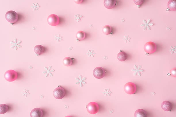 istock Creative Christmas flat lay design pink pastel color background composition. 1065410256