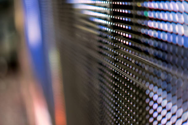 istock Background image fiber optic technology on the monitor. 1065413256