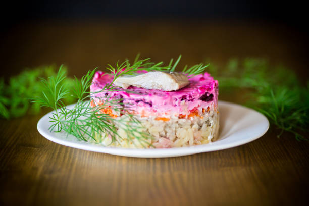 istock layered salad of boiled vegetables with beets and herring 1065413720