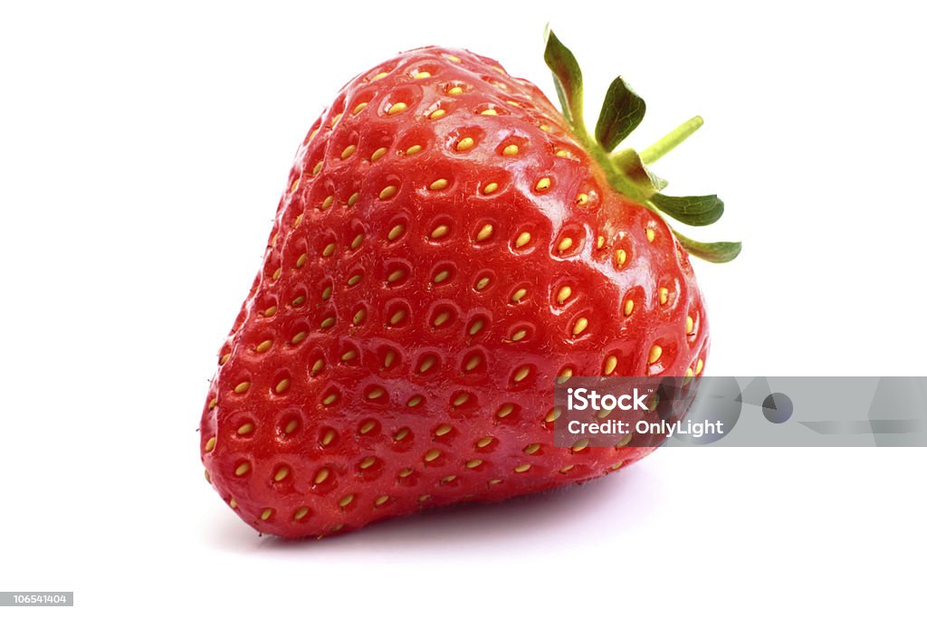 Fresh strawberry close up on white background XXL  Close-up Stock Photo